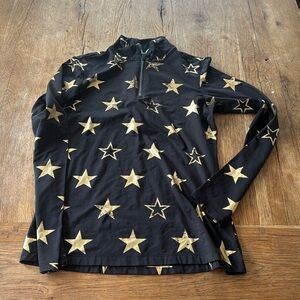 Black and Gold Star Print Women's Top